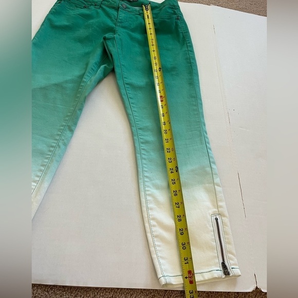 Prana Green to White Ombré Crop Ankle Zip Pants - Picture 7 of 11
